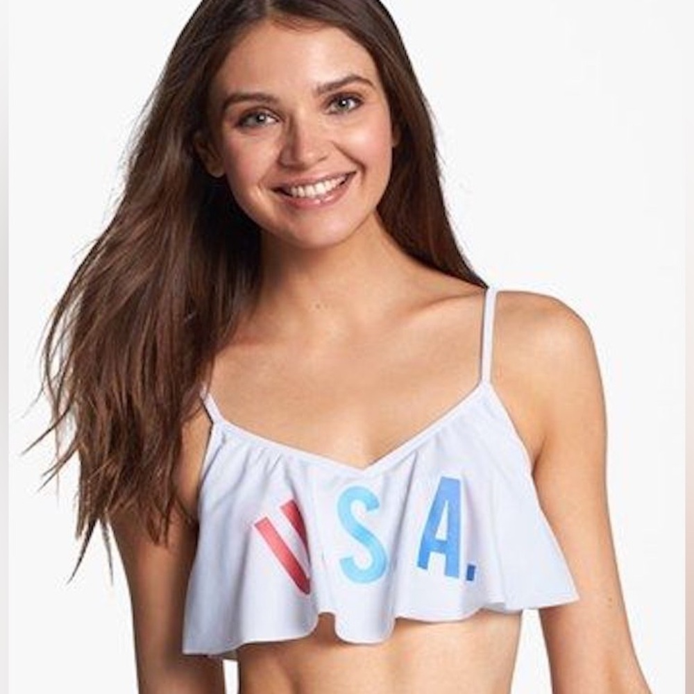 Wildfox Couture USA Draped Flutter Bikini Top